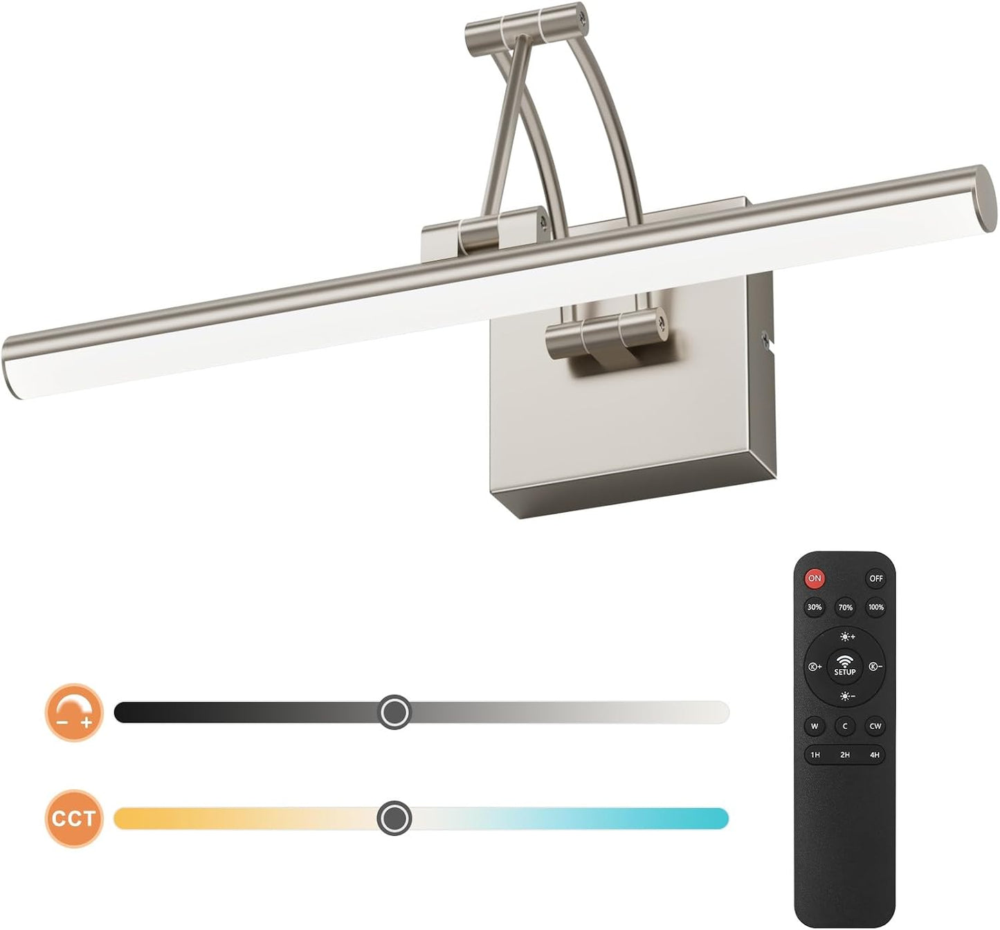 Luz arte níquel cepillado 15.7pulg regulable con control remoto