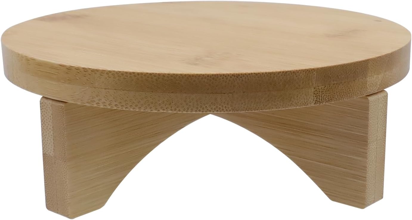 Soporte redondo madera maciza para plantas pequeñas estilo moderno