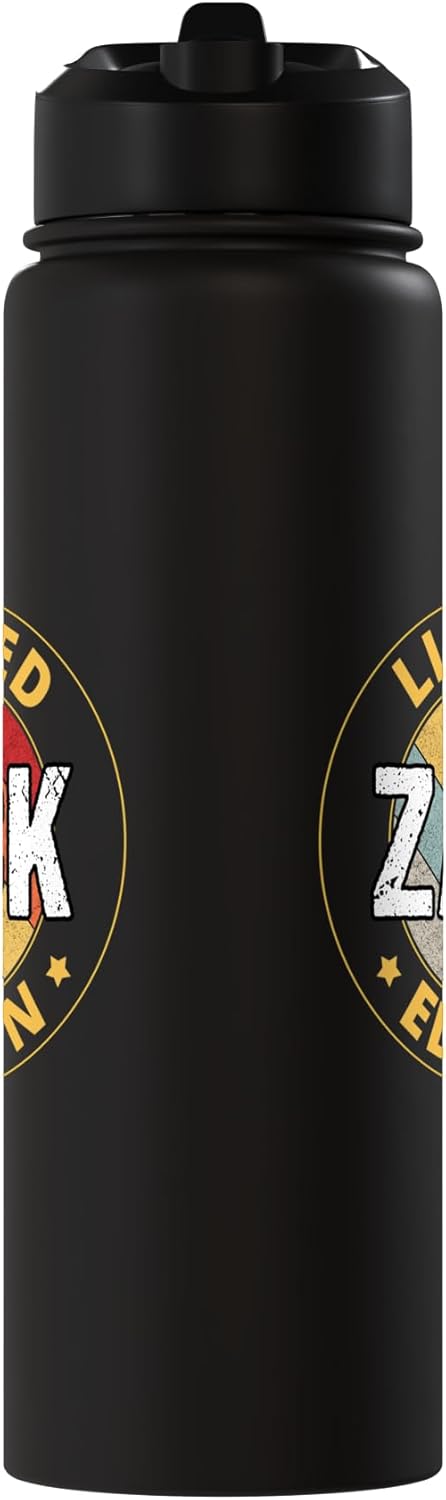 Botella de agua acero inoxidable Zack Name aislada