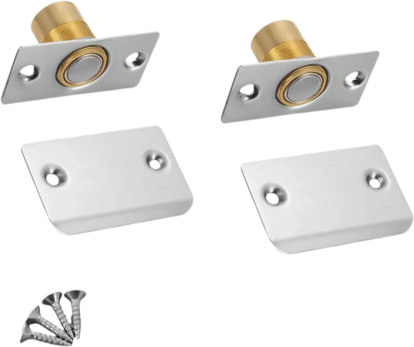 Accesorios magnéticos puerta armario acero inox plateado set 2