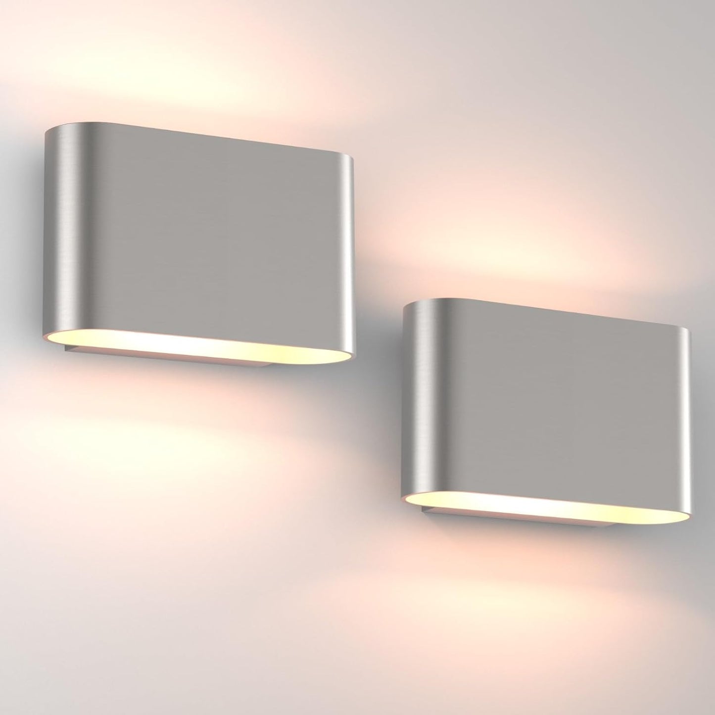 2 Apliques LED Níquel Interior Sala Dormitorio 3000K