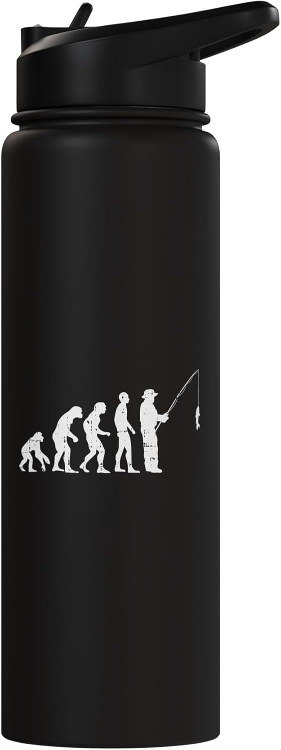 Botella de agua aislada de acero inoxidable regalo para pescador
