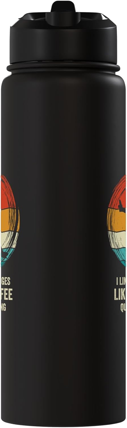 Bottella de agua acero inoxidable aislada I Like My Challenges Like My Coffee