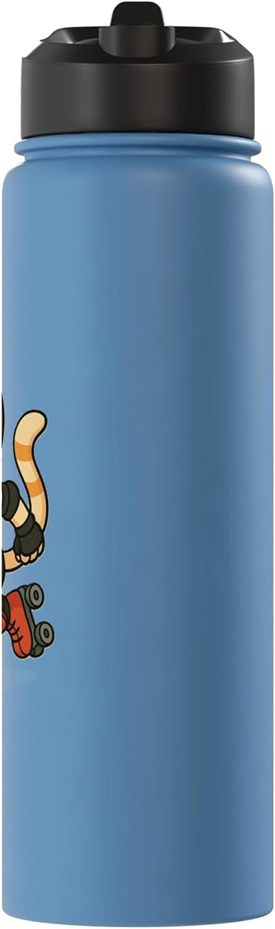 Bottella de agua acero inoxidable Roller Derby Cat con dibujo de gato patinando
