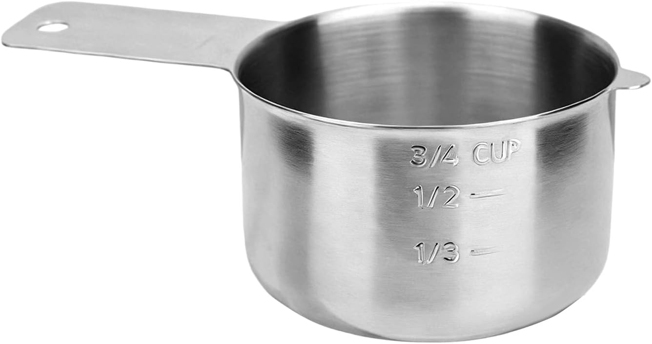 Taza medidora de acero inoxidable para cocina y café con medidas dobles