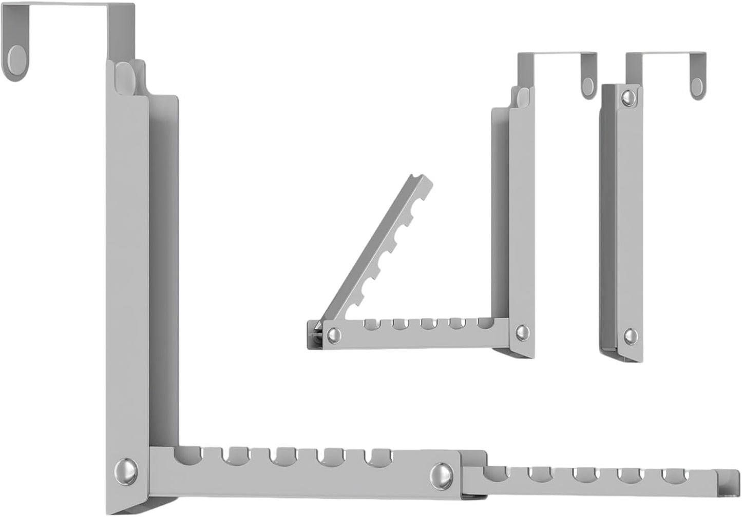 Gancho plegable puerta con 10 crestas estante secado gris