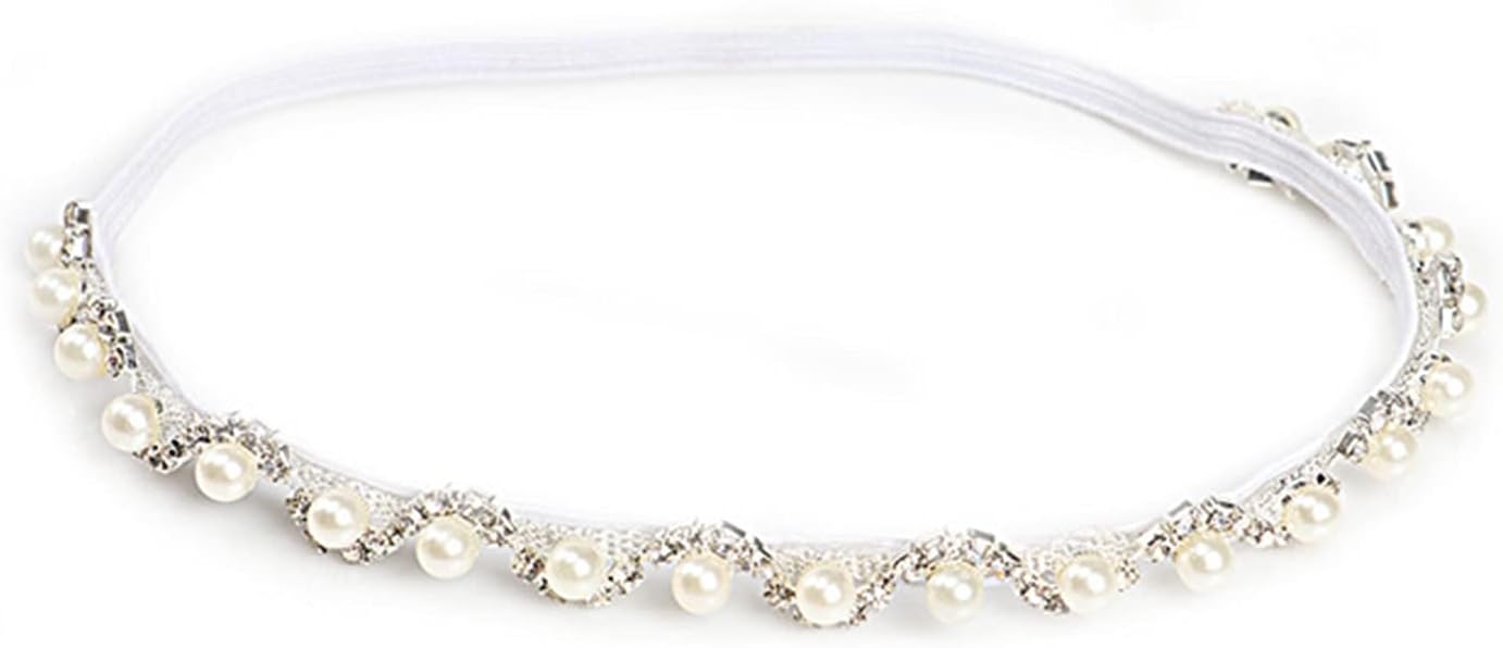 Diadema perlas accesorios foto recién nacido blanco
