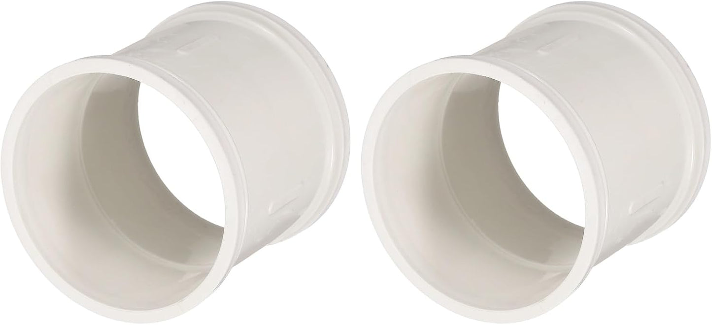 2 Acopladores PVC 3pulg Blanco Conector Tubo Redondo