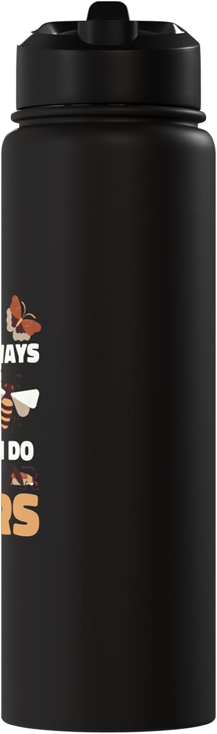 Botella de agua acero inoxidable aislada de entomología