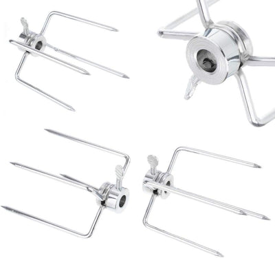 Set 4 tenedores acero inox 304 para carne varillas 1/2 y 3/8 pulg