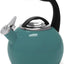 Hervidor té silbante acero esmaltado 2qt verde azulado