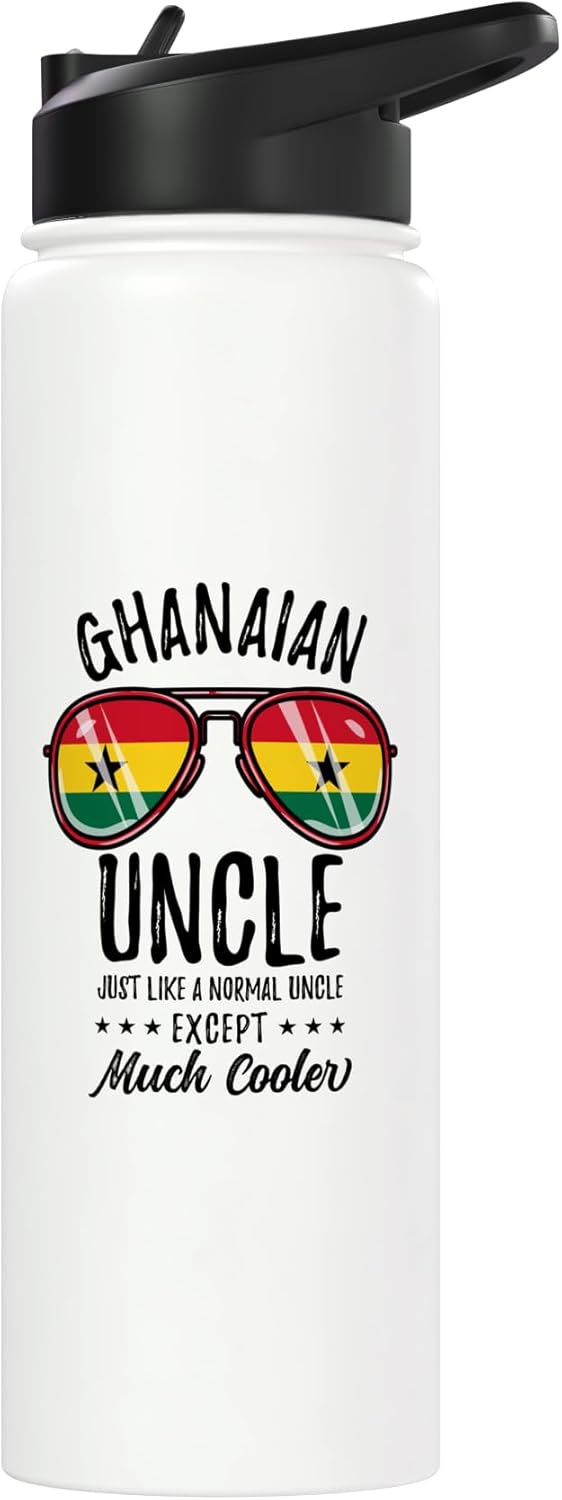 Botella agua acero inox aislada estilo Ghana
