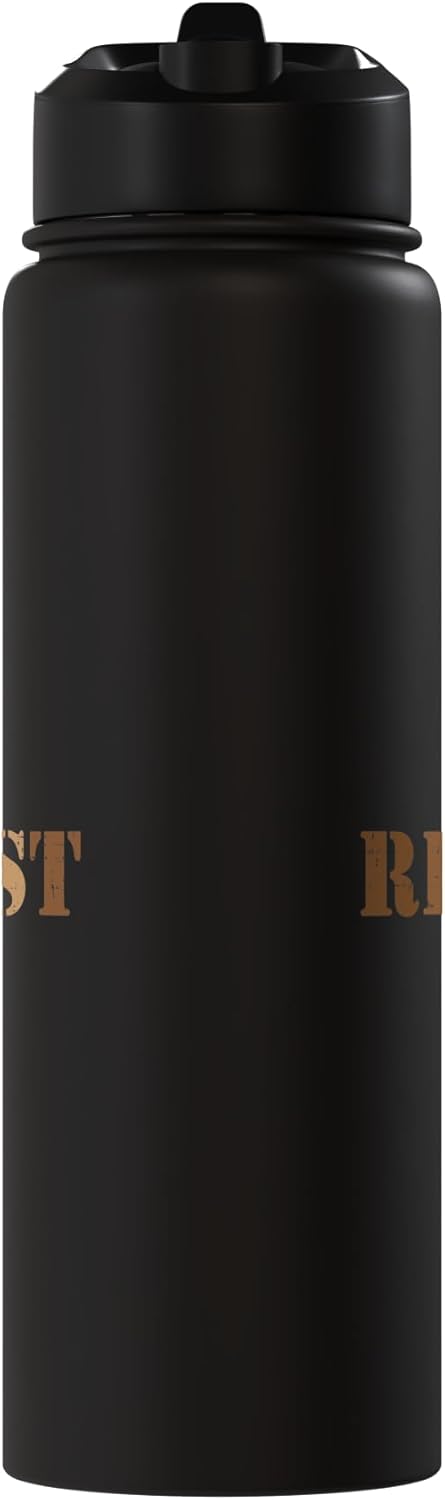 Botella agua acero inox aislada BLM negro