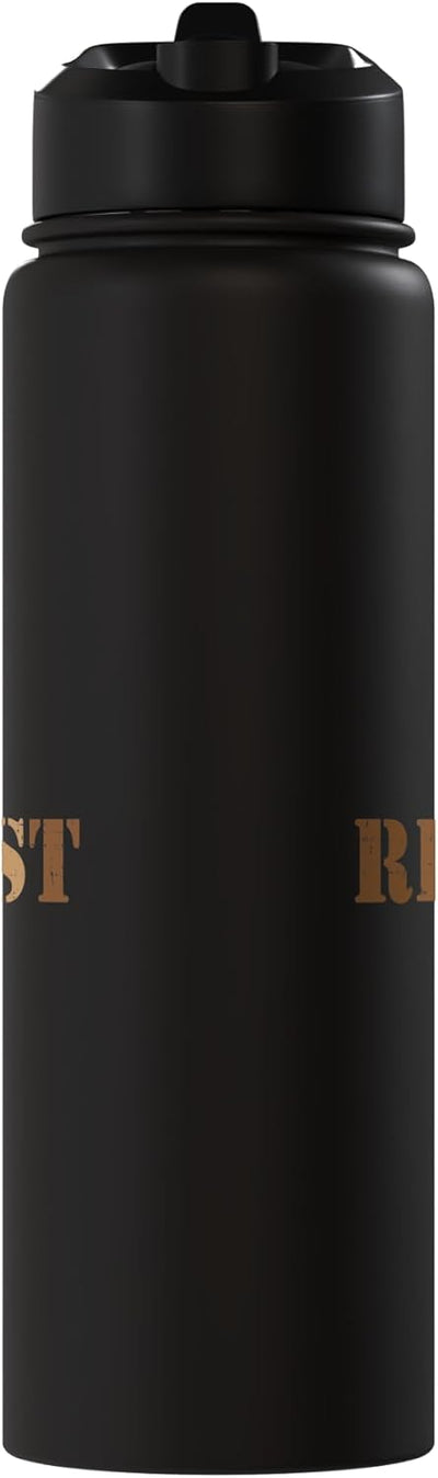 Botella agua acero inox aislada BLM negro