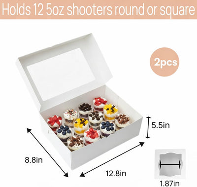 Cajas de tirador de postres paquete de 2 capacidad 12 unidades 5 oz