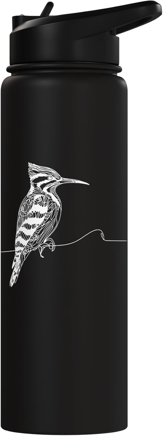 Bottella de agua acero inoxidable aislada para observador de aves