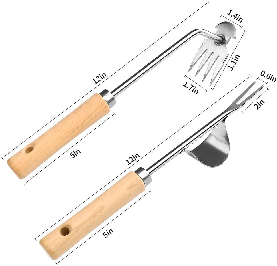 Desmalezadora manual acero inox 2 pzas mango madera