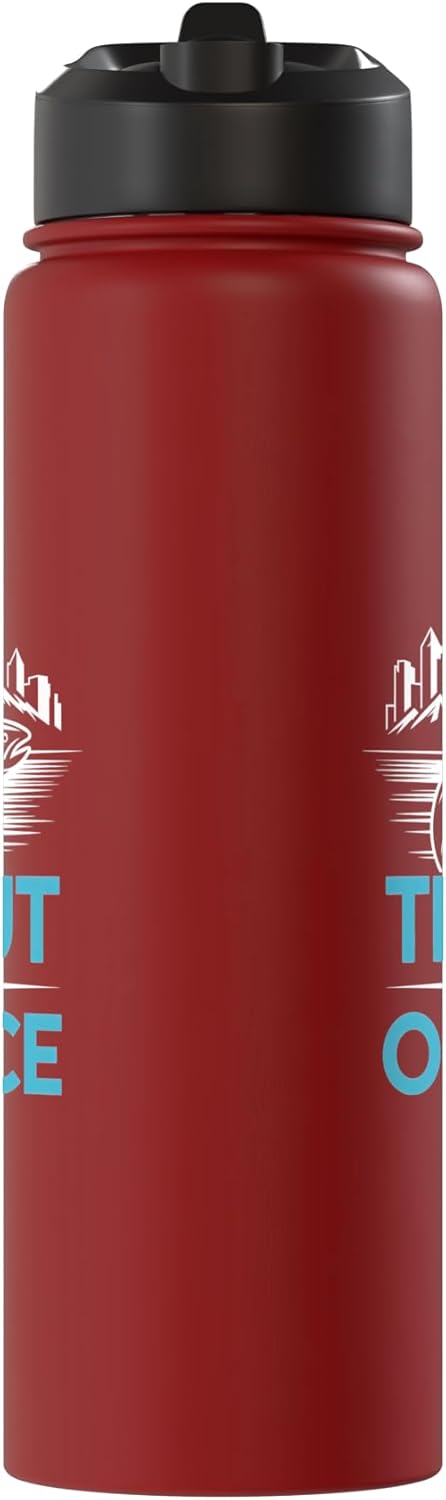 Botella agua acero inox aislada diseño trucha colorida