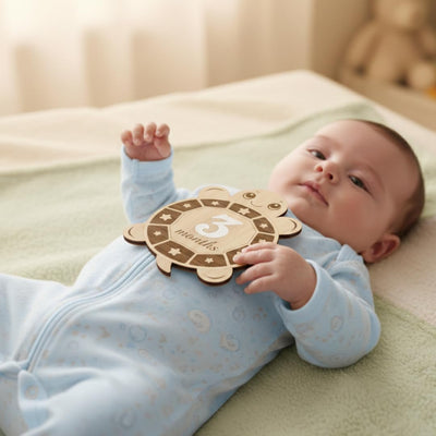 Letreros madera hitos bebé 1-12 meses con números