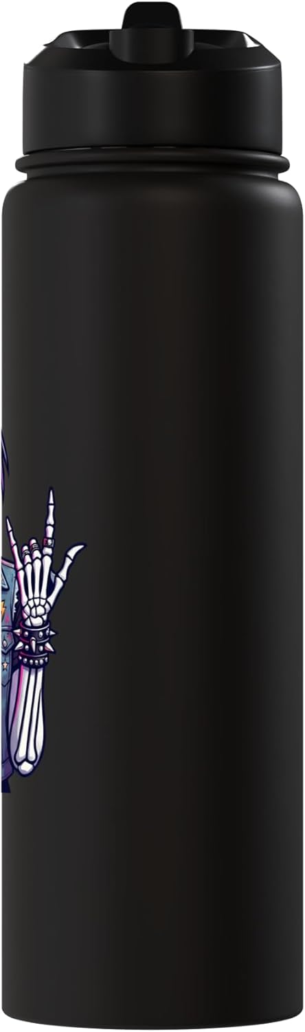 Botella de agua acero inoxidable goth skeleton rock punk skull art