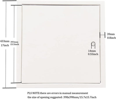 Puerta acceso acero 16x16pulg 4 tiras fijación panel yeso