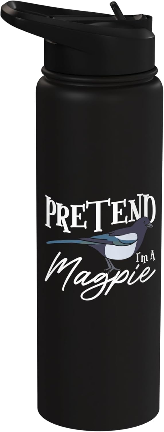 Botella agua acero inox aislada Magpie Bird