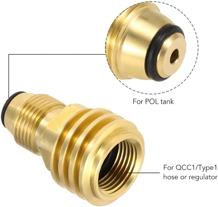 Adaptador tanque propano POL a QCC1 tipo 1 latón 2uds