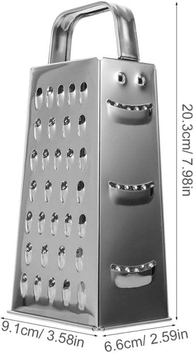 Rallador acero inox 4 lados para queso ajo papas 8pulg