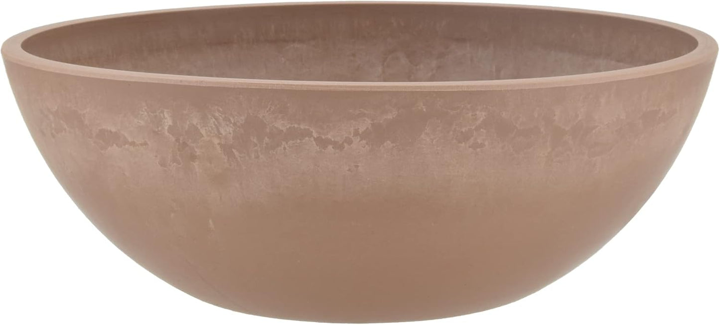 Cuenco centro mesa maceta hadas 12pulg color gris pardo