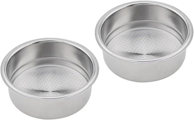 Set 2 filtros acero inox 2.008pulg para espresso con mango plateado