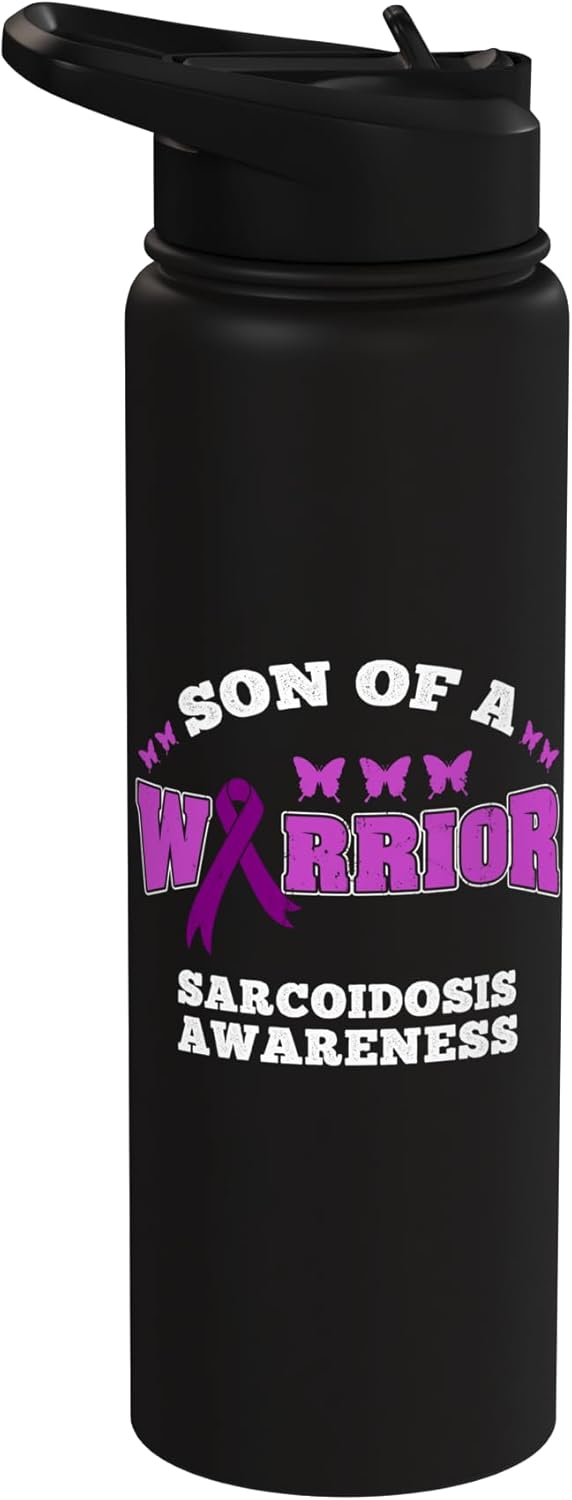 Botella de agua acero inoxidable aislada conciencia sarcoidosis