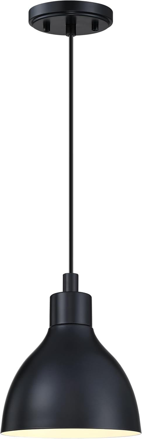Lámpara colgante industrial metal 6.5pulg para cocina 4 Pzas Negro