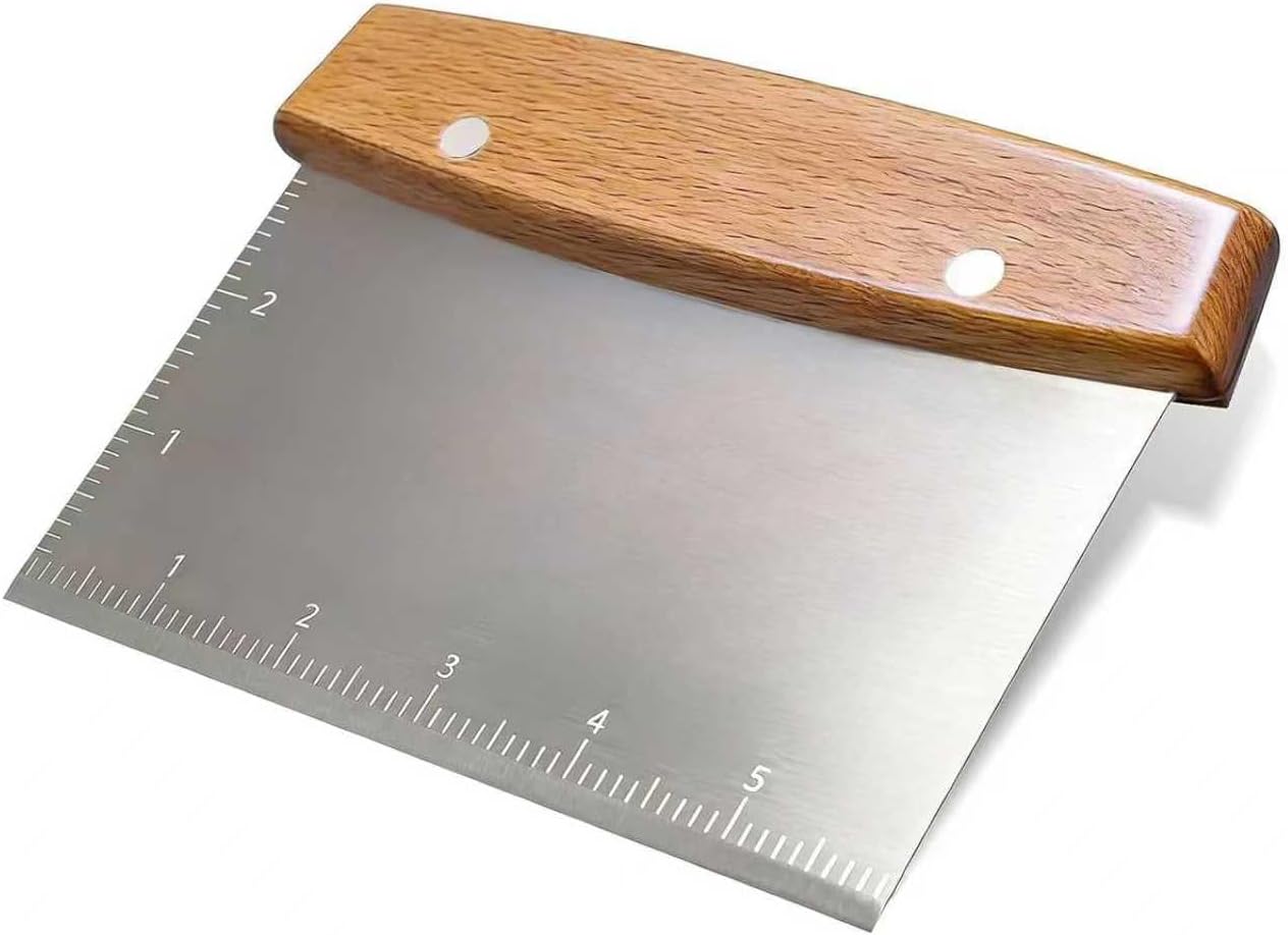 Cortador masa profesional hoja acero inox mango madera