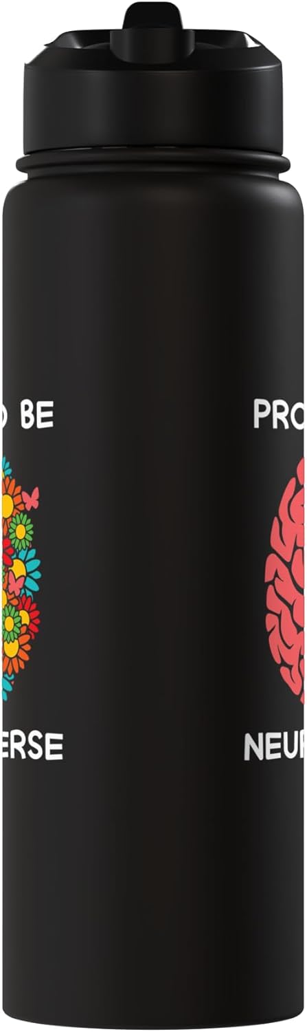 Botella de agua acero inoxidable aislada para neurodivergentes