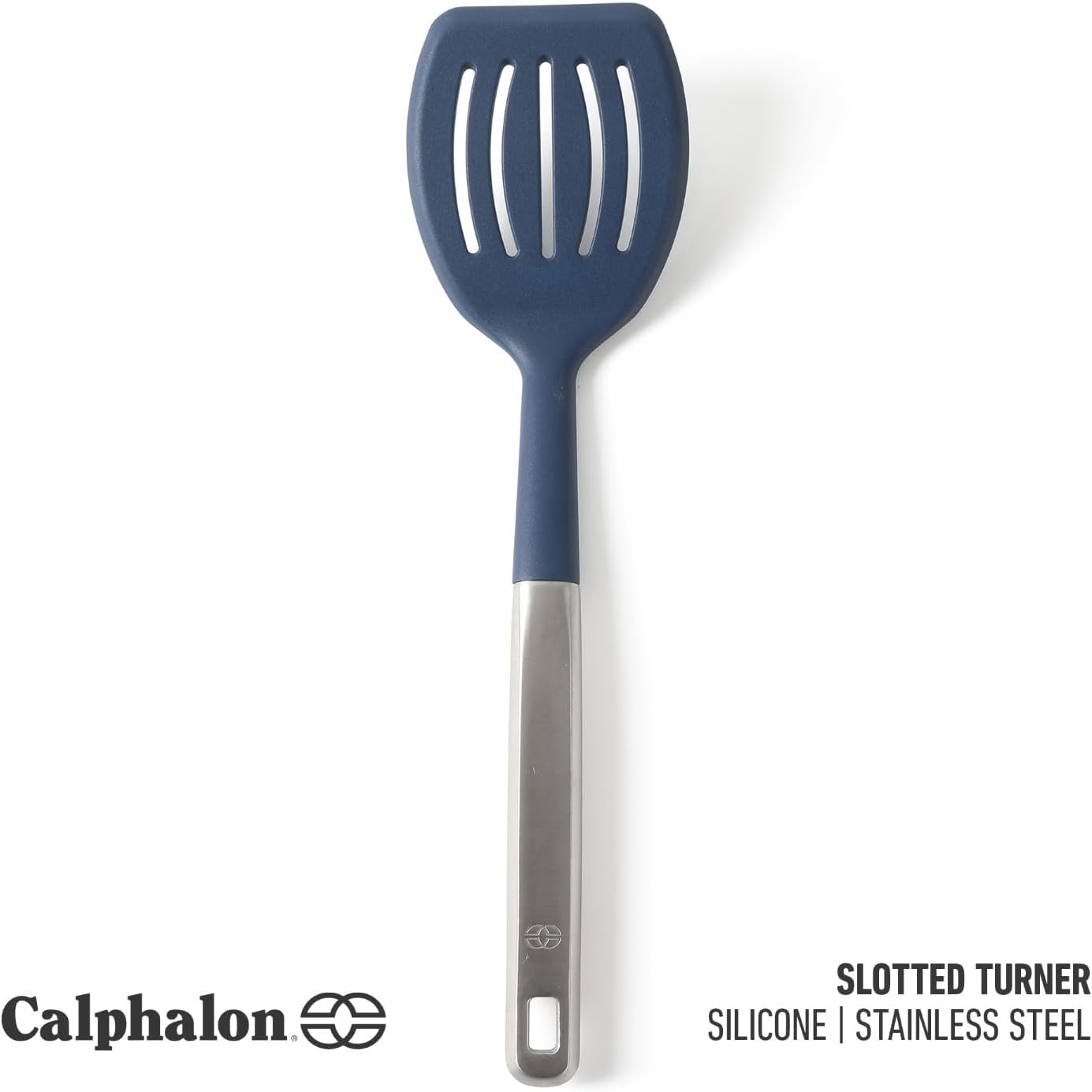 Espátula acero inox con cabeza silicona azul