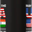 Botella de agua acero inoxidable aislada bandera USA e India