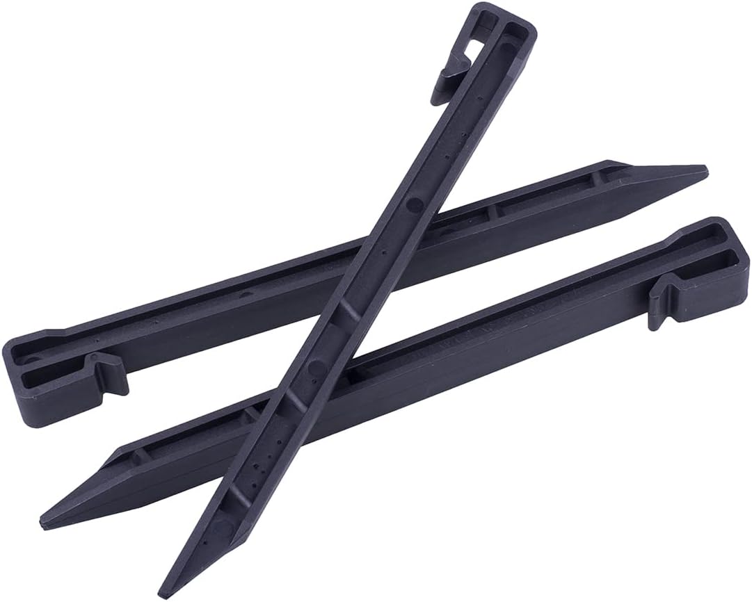 12 Estacas Jardín 10pulg Anclaje Césped Madera Carpintería Negro