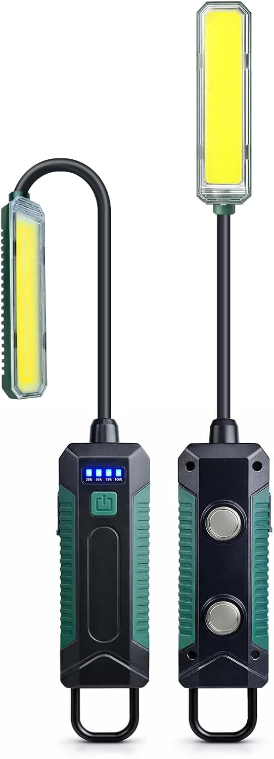 Linterna LED magnética recargable cuello cisne 360°