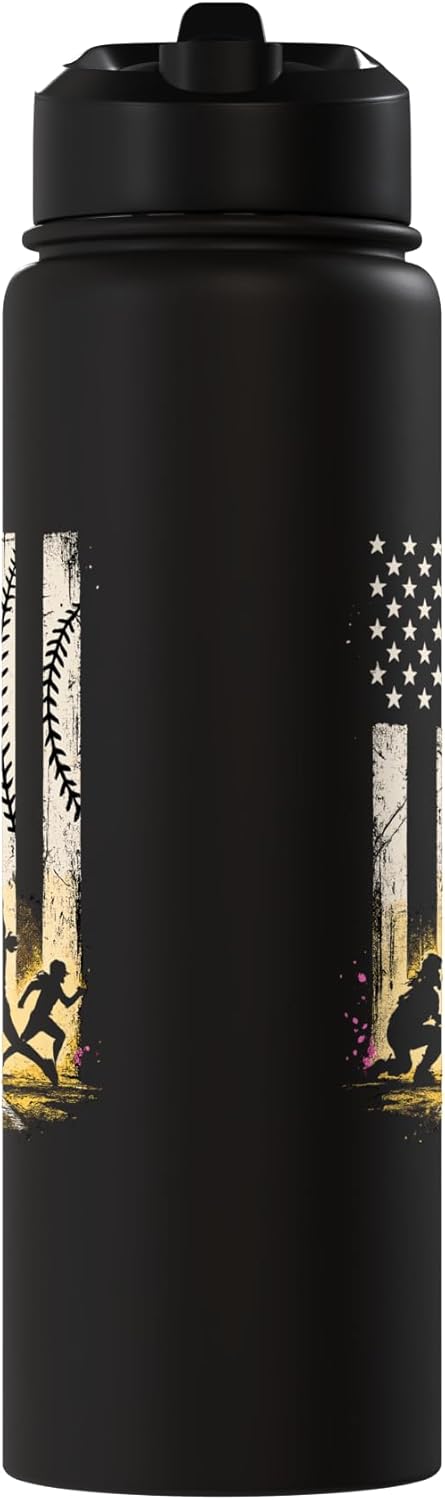 Bolso de agua para softball rosa con bandera americana