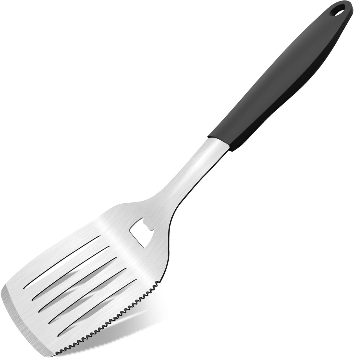 Espátula parrilla acero inox 15.8pulg 3en1 mango silicona