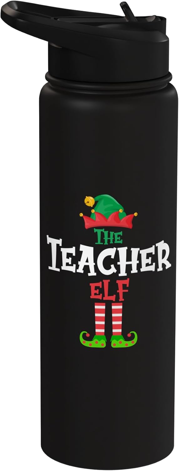 Bote de agua acero inoxidable aislado para Navidad The Teacher Elf