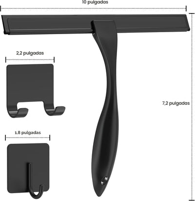 Escobilla ducha acero inox 2 ganchos adhesivos limpieza baño