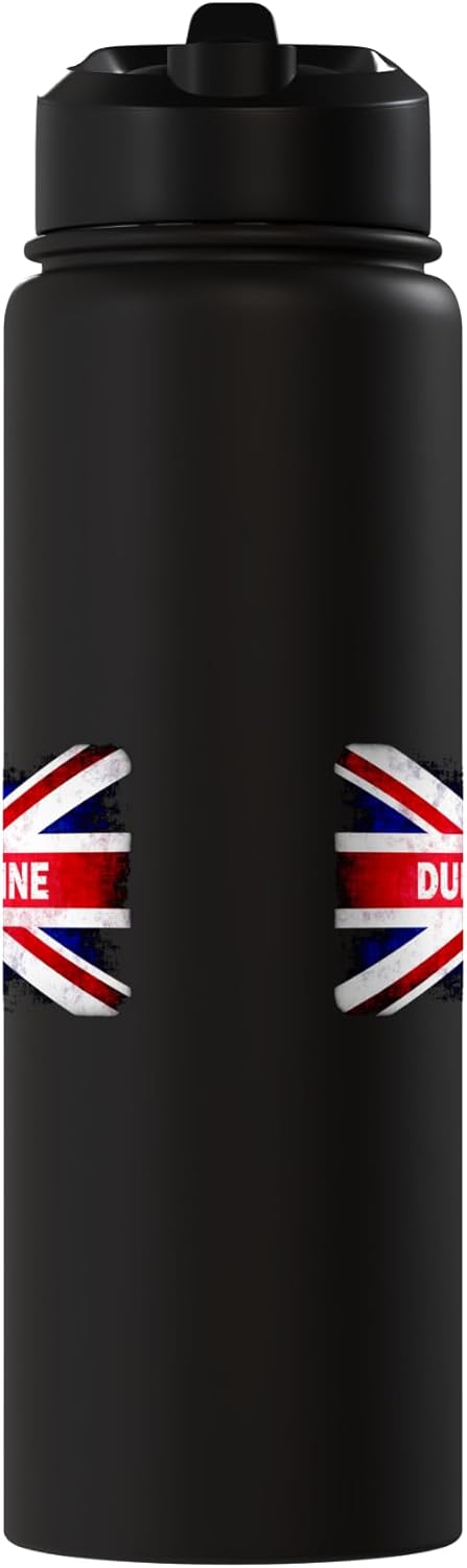 Botella agua aislada acero inox bandera Reino Unido