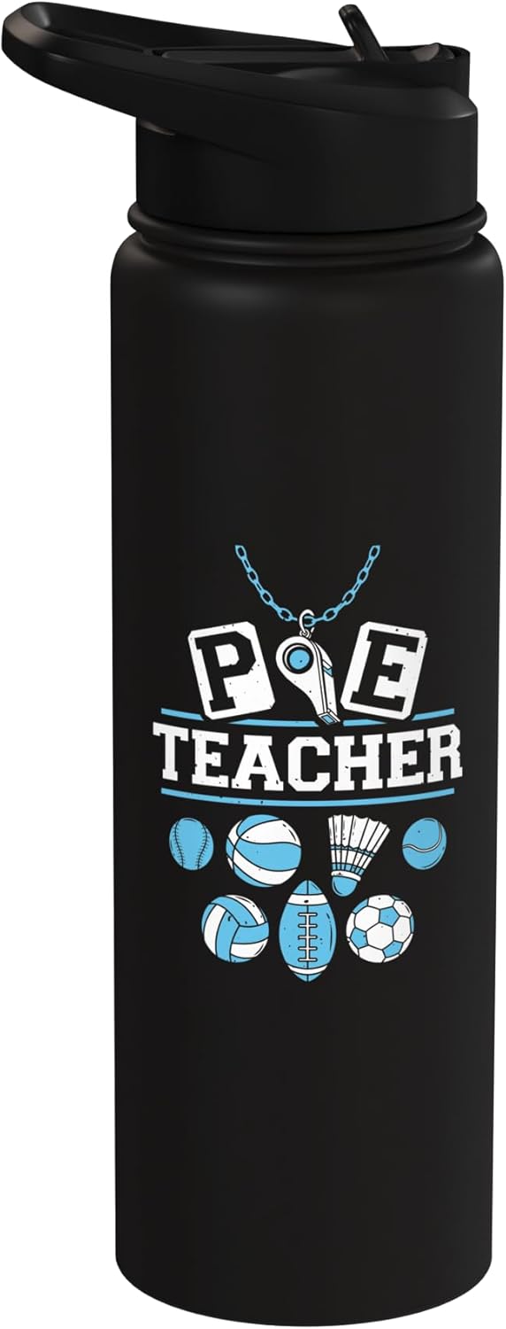 Botella de agua aislada acero inoxidable profesor de educación física