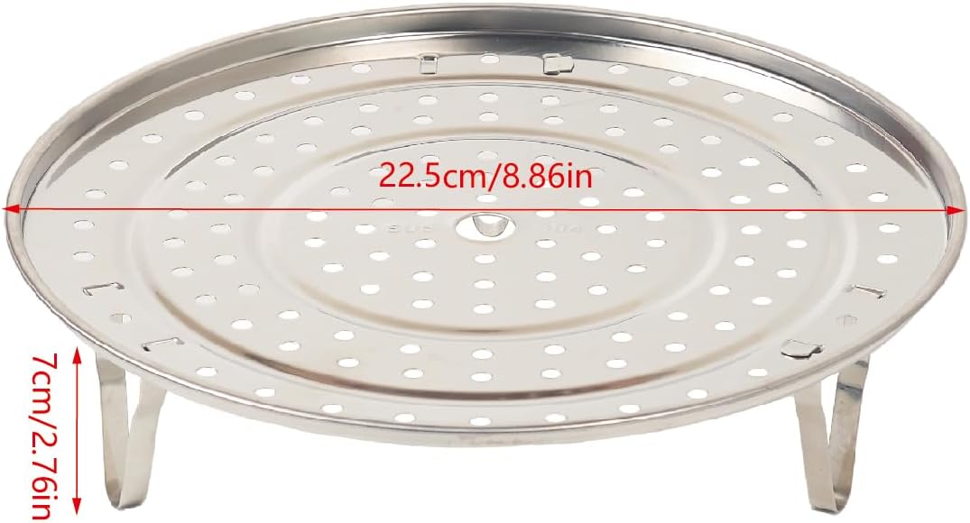 Cesta de vapor de acero inoxidable 8.5 pulgadas con patas extraibles