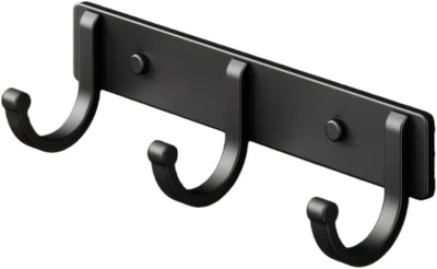 Ganchos para abrigos metal negro pared 3 ganchos entrada baño