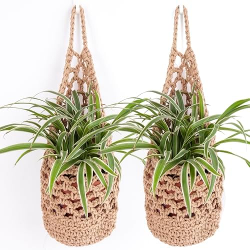 2 Macetas Colgantes para 6pulg Pared Interior Yute