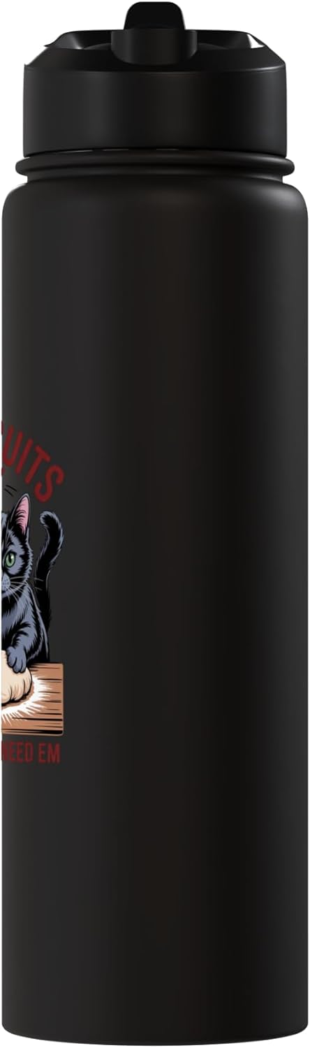 Bottella de agua acero inoxidable aislada Kitty Biscuits