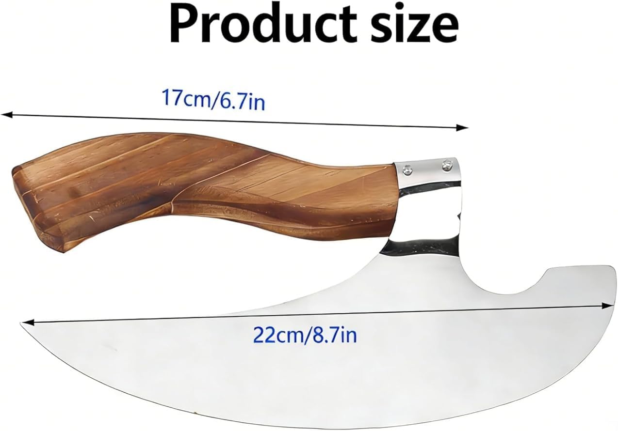 Cortador pizza acero inox mango madera afilado