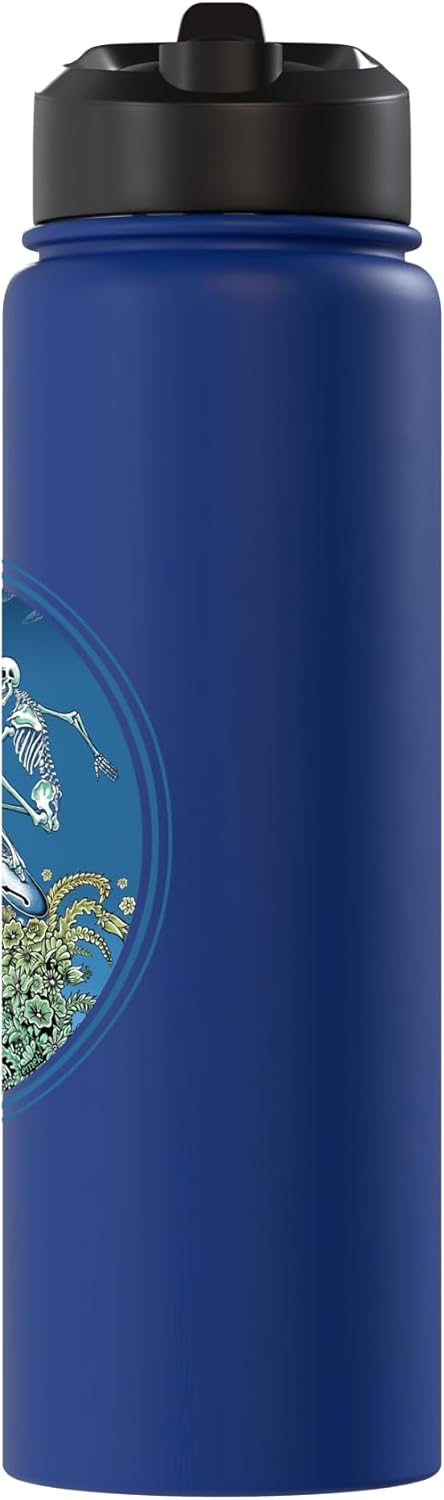 Botella de agua aislada de acero inoxidable Surfing Skeleton Circle